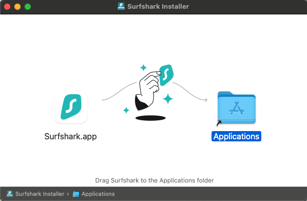 Mac版のSurfsharkインストール画面
