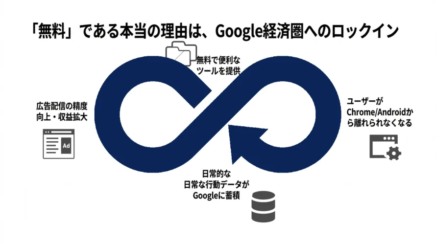 Googleパスワードマネージャーが無料で使える理由の図解
